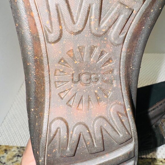 UGG Australia Akadia 1007760 Black Stout Suede Leather Lace Up Boots Sheerling 7 - Picture 9 of 16